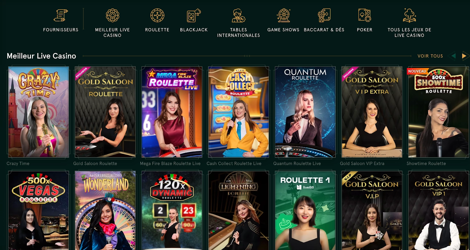 Casinia Casino – Casino en direct avec des croupiers professionnels
