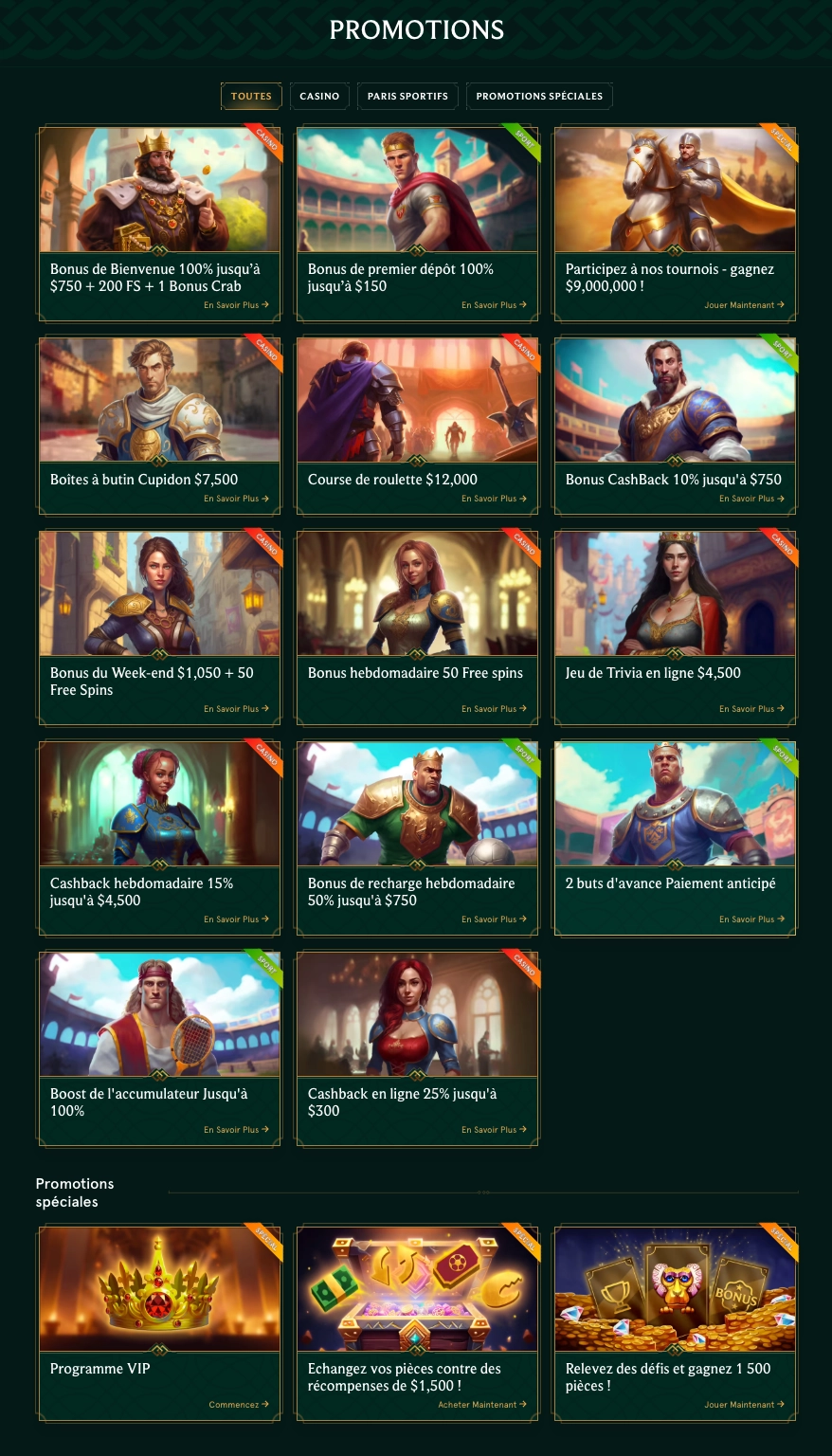 Casinia Casino – Bonus attractifs et promotions